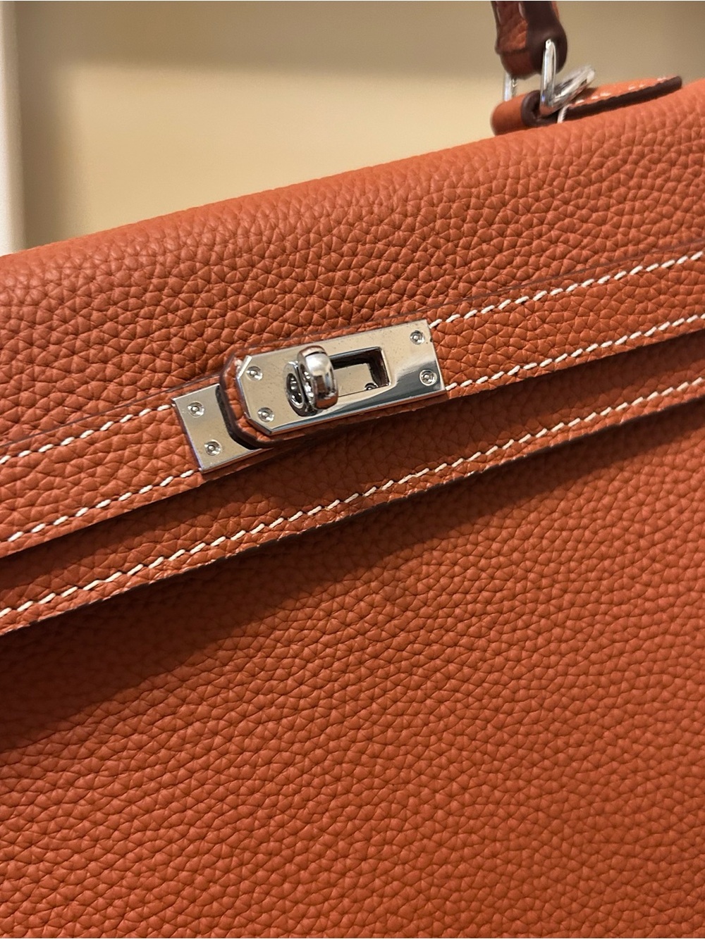 25cm Caramel Brown Top-Handle Leather Satchel - Picture 6 of 11